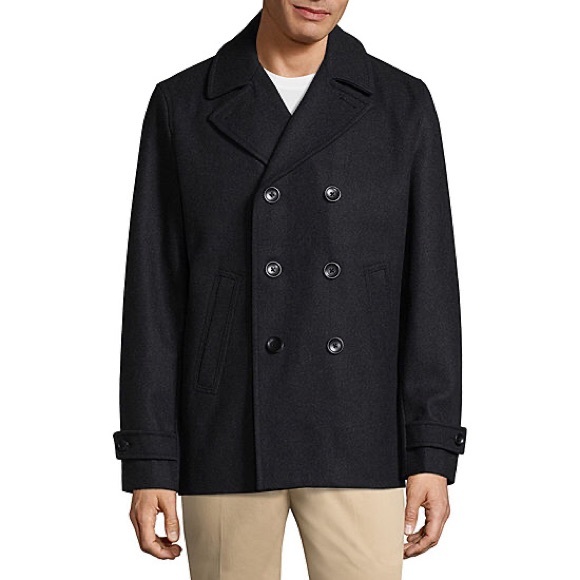 Claiborne Other - Claiborne Mens Wool Double Breasted Pea Coat S